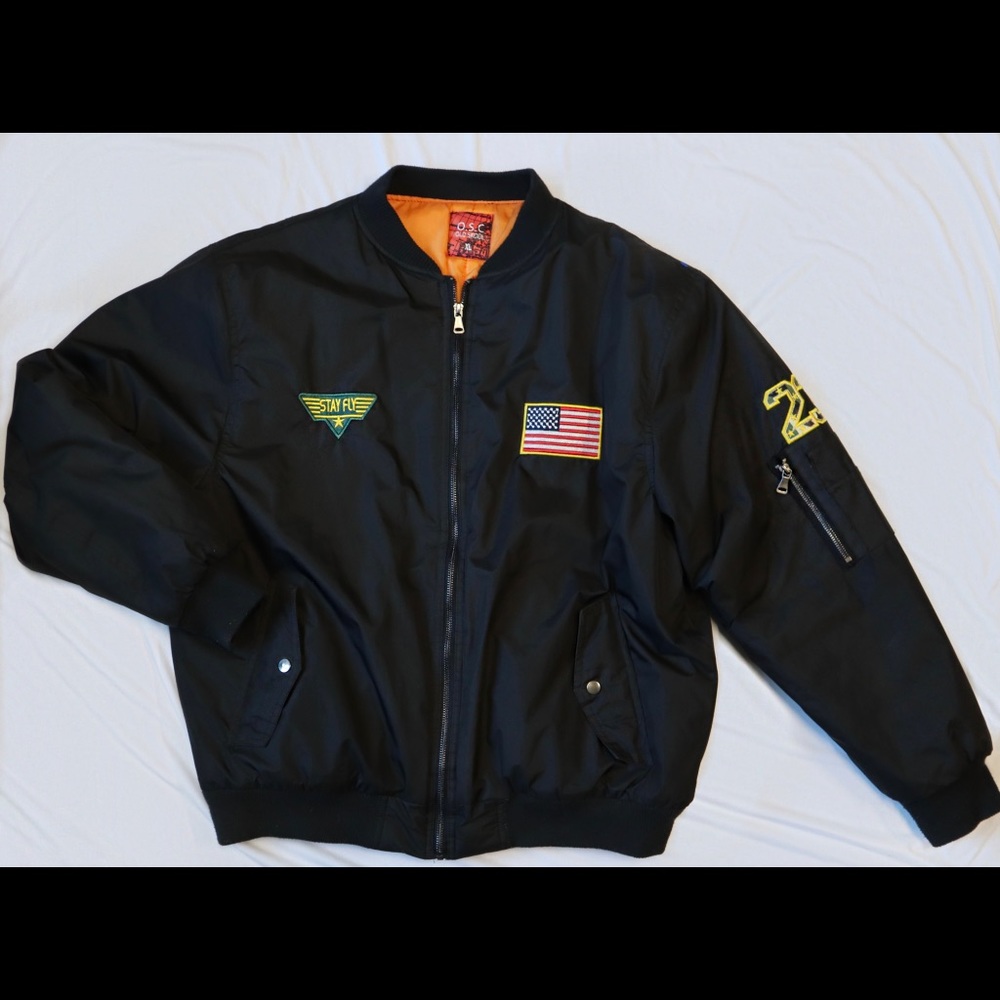 Old Skool Retro Puffy Bomber Jacket